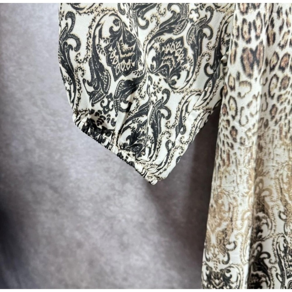 Cato Tunic Shirt Womens 18/20W Animal Print Paisley Boho 3/4 Sleeve Top‎ Plus - Picture 4 of 8